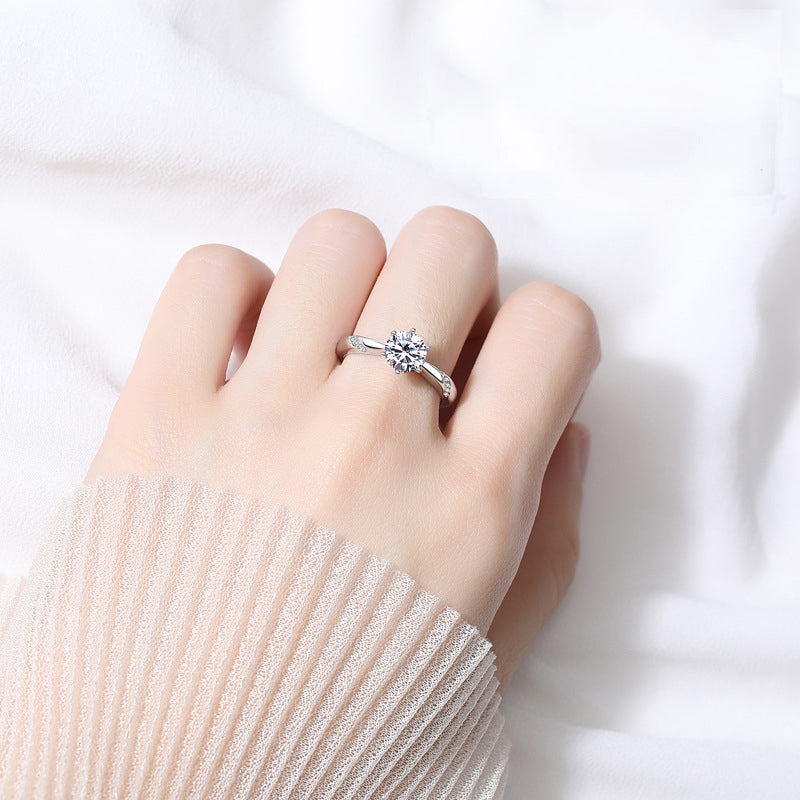 Sterling moissanite ring