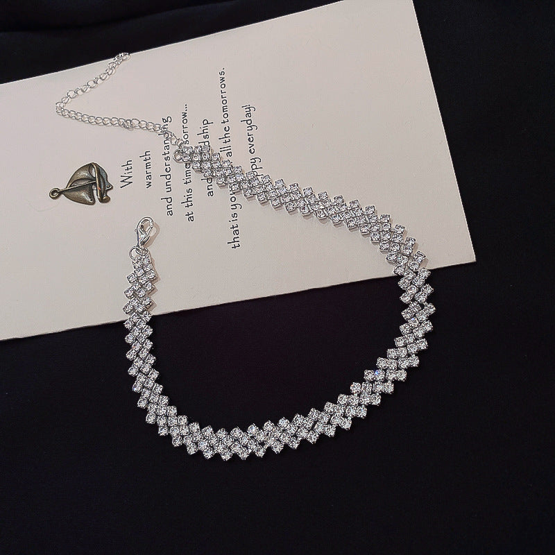 Rhinestone Clavicle  Necklace