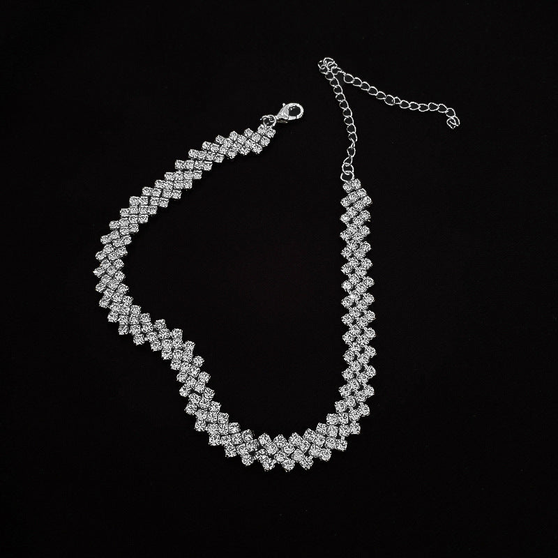 Rhinestone Clavicle  Necklace