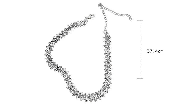 Rhinestone Clavicle  Necklace